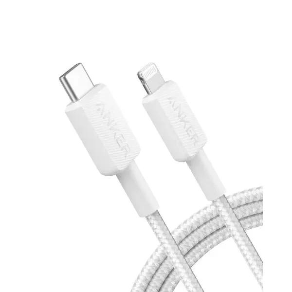 Anker 322 braided usb-c to lightning cable white 0.9