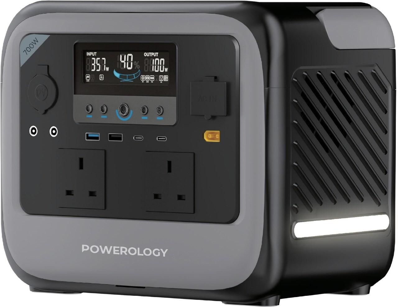 Powerology Portable 472.5Wh Generator 700W - Grey