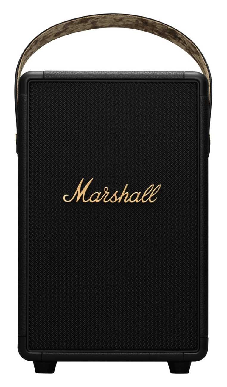 {TUFTON-BK-BRS} Marshall Tufton Portable Wireless Speaker - Black - Brass